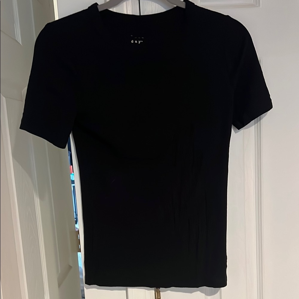 A New Day Black Fitted Short Sleeve Tee